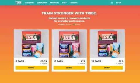 英国のスポーツ栄養ブランド、Tribeの公式サイト