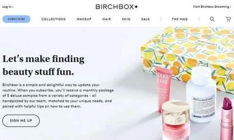 Birchbox USウェブサイト - 月額制化粧品ウェブサイト