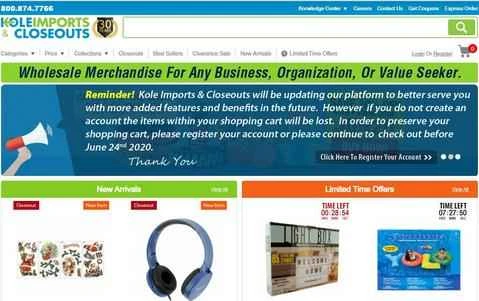 Kole Imports 公式ウェブサイト: 米国百貨店の卸売・小売ウェブサイト