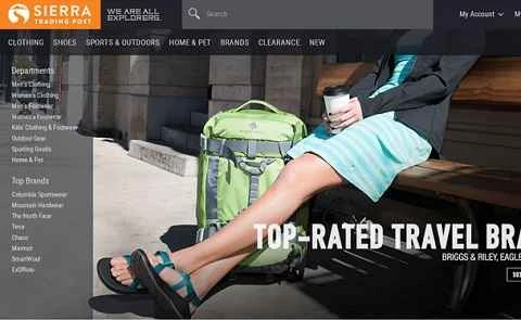 米国を拠点とするアウトドア用品のオンライン小売業者、STP (Sierra Trading Post) の公式サイト。