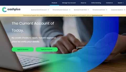 Cashplusの公式ウェブサイト、英国の商業銀行サービスウェブサイト