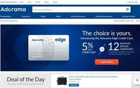 Adorama公式サイト：米国の写真機材ショッピングサイト