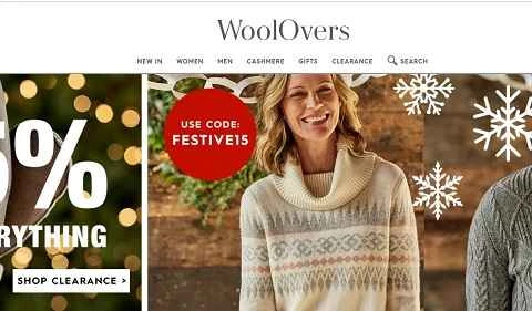 Woolovers USウェブサイト：英国産ウールとカシミアの既製服ブランド