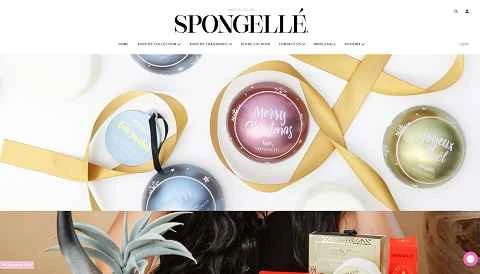 アメリカのクリエイティブなスキンケアとパーソナルケアブランドのウェブサイト、Spongelle