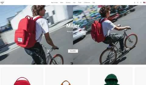 カナダのバッグブランド、Herschel Supplyの米国ウェブサイト