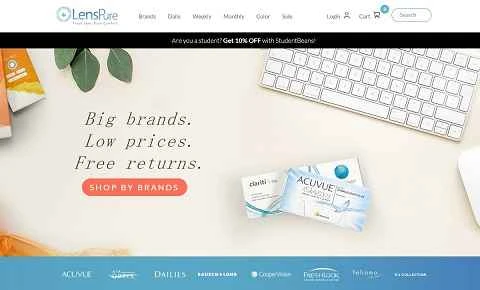 LensPure は、コンタクトレンズとカラーコンタクトレンズを扱うアメリカの有名なオンライン小売業者です。