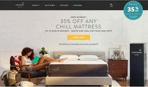 アメリカのマットレスブランド、Cocoon by Sealyの公式サイト