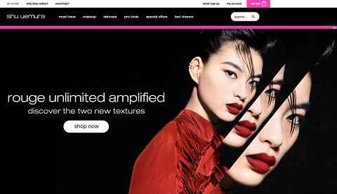 日本の有名な国際化粧品ブランド、シュウ ウエムラの米国公式サイト。