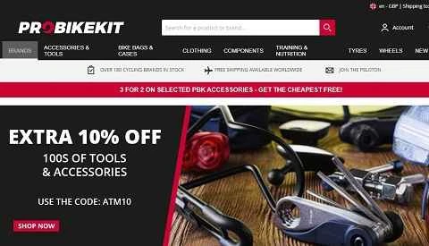Probikekitの公式サイト、英国の自転車店