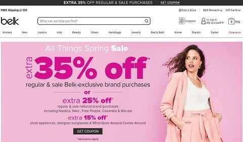 Belk 公式サイト: 有名なアメリカの家族経営のデパート。