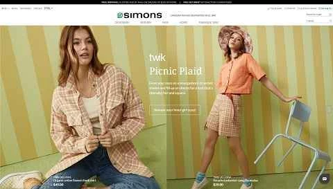 カナダのファッション小売業者、シモンズの公式サイト 2Simons官网 加拿大时尚零售商