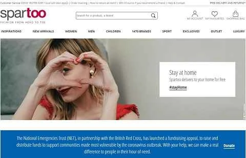 ヨーロッパの有名なオンライン靴店、Spartoo UKの公式サイト