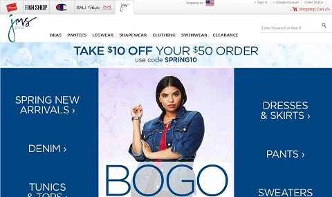 Just My Size の公式ウェブサイトは、体型豊かな女性向けの服のデザインに重点を置いています。