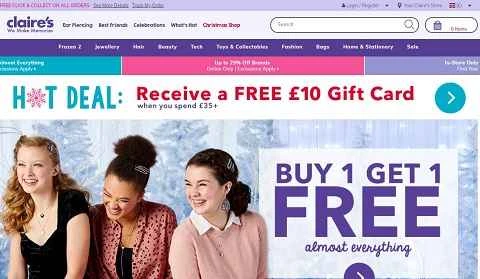 アメリカのジュエリーブランド「クレアーズ」公式サイト