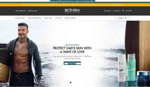 ビオテルム（米国ウェブサイト） - ヨーロッパのトップ3スキンケアブランドの1つ