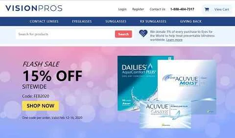 VisionPros 米国/カナダ オンラインコンタクトレンズ・眼鏡店