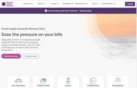 英国の有名な価格比較ウェブサイト、Money Supermarket。