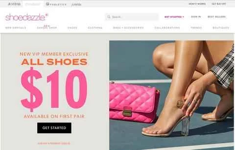 米国の女性向け靴オンラインショッピングサイト、ShoeDazzle 公式サイト。