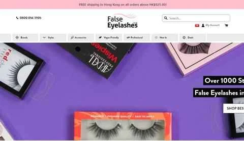 Falseeyelashesの公式ウェブサイト、英国のつけまつげ販売店