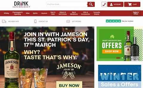 DrinkSupermarket 公式ウェブサイト、英国の食品・飲料店、1 ページ目。 DrinkSupermarket官网 英国食品饮料商店 第1张