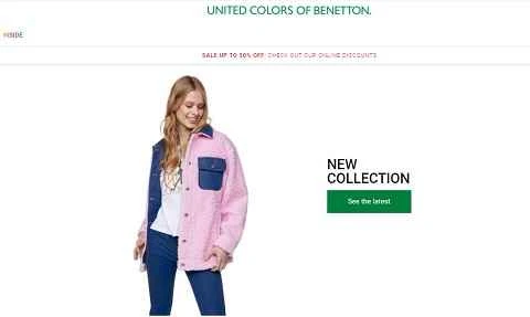 イタリアの衣料品ブランド、ベネトンの公式サイト