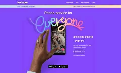 TextNow公式サイト：米国のクラウド電話事業者