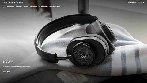 アメリカの高級オーディオブランド、Master & Dynamic USのウェブサイト