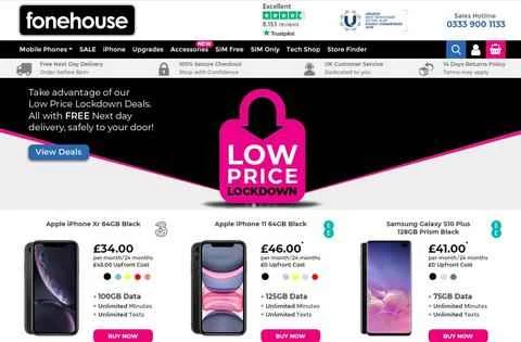 英国の携帯電話小売業者、Fonehouse。