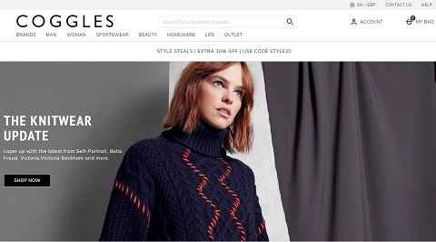 英国のオンラインファッションストア、Coggles