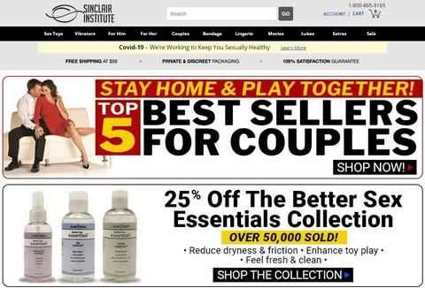 シンクレア研究所の公式ウェブサイト - 米国を拠点とするオンライン大人のおもちゃ小売業者。