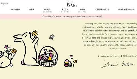 イギリスの有名ファッションブランド、Bodenの英国公式サイト。