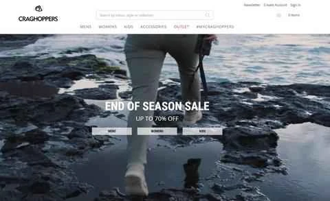 イギリスのアウトドアブランド、Craghoppersの公式サイト