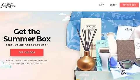 米国の女性向け製品サブスクリプションサイト「FabFitFun」公式サイト