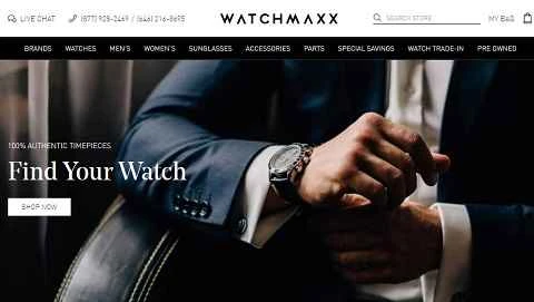 米国の高級腕時計電子商取引プラットフォーム、WatchMaxx の公式サイト。