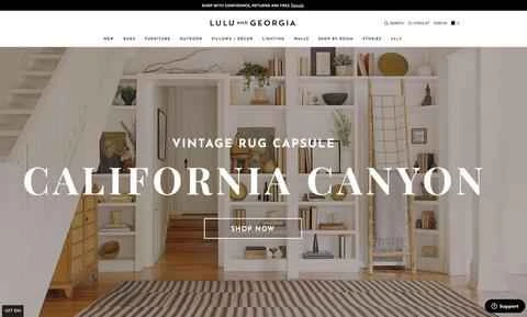アメリカのホームデコレーション用品を扱うLulu and Georgiaの公式オンラインストア