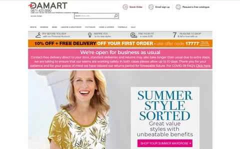 フランスの既製服ブランド、Damart UKのウェブサイト