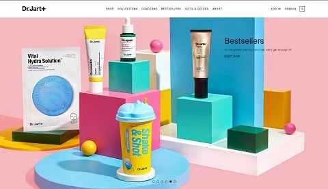 韓国のコスメシューティカルブランドの米国公式ウェブサイト、Dr.Jart+ US。