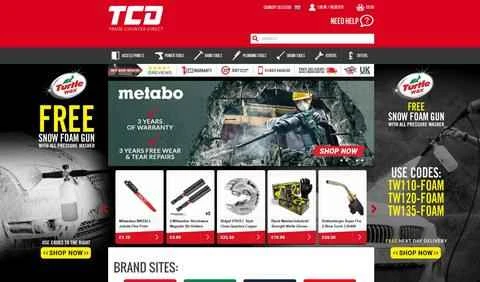 TCD（Trade Counter Direct）公式サイト、英国ツールウェブサイト