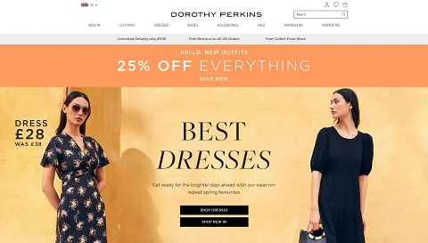 英国の婦人服小売業者、ドロシー・パーキンスUK