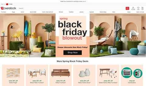 オーバーストック公式サイト、米国のショッピングサイト