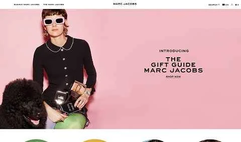 アメリカの高級ブランド、マーク・ジェイコブスのウェブサイト