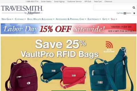アメリカの旅行用品オンラインショッピングサイト、TravelSmith公式サイト