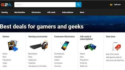 G2Aスペイン公式サイト ESグローバルデジタルゲームストア