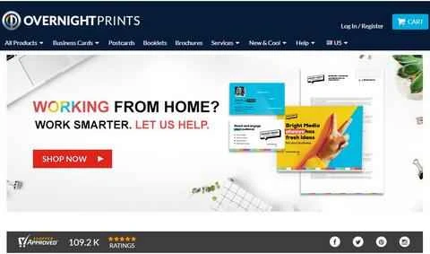Overnight Printsの公式ウェブサイト、米国のオンライン印刷ウェブサイト