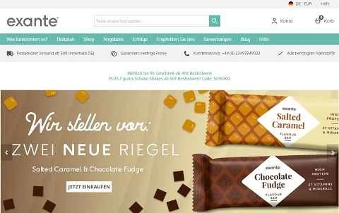 Exante ドイツ公式ウェブサイト DE UK スリミングファイバー製品