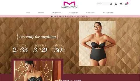 アメリカの女性用下着ブランド「メイデンフォーム」のウェブサイト。 Maidenform媚登峰 美国女性内衣品牌网站