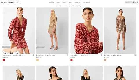 イギリスのファッションブランド「フレンチコネクション」のウェブサイト FCUK