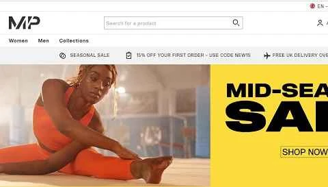 英国のパフォーマンス フィットネス アパレル ブランド、MP.com。