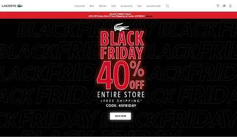 フランスのワニ皮アパレルブランドの米国公式ウェブサイト、Lacoste US。