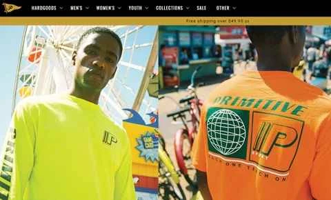 アメリカのストリートスケートボードブランド「Primitive Skate」のウェブサイト